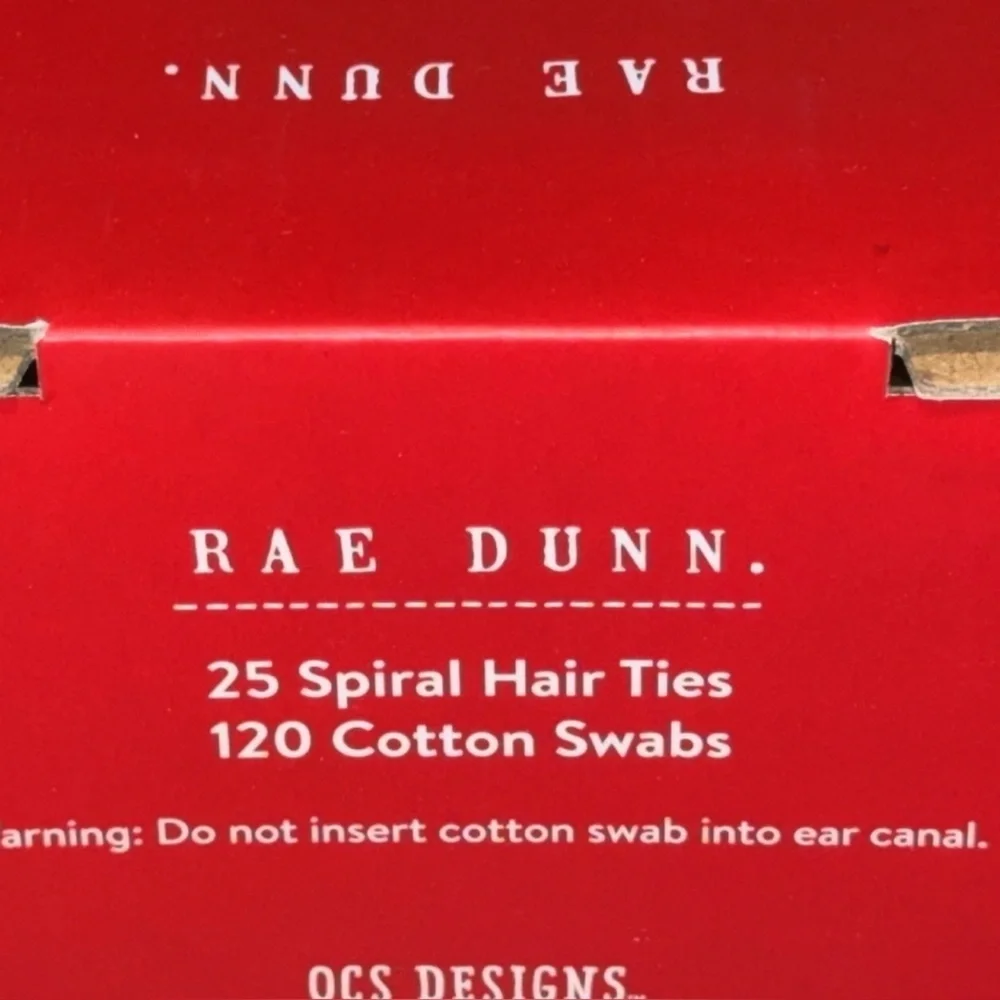 NWT Rae Dunn Red Naughty/Nice Gift Jar Christmas/Holiday Hair Ties/Cotton Swabs